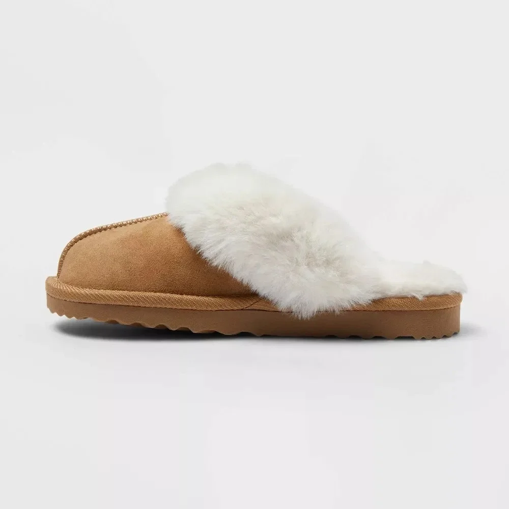Big Kids Slippers by Cat & Jack Inez Scuff Brown Size 5 New With Tags